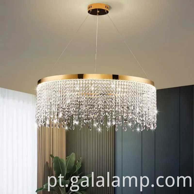 Luz de cristal de ouro luxuoso para casamentos elegantes